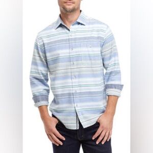 Men's Tommy Bahama Striped Flannel Button Up Shirt, Size Large